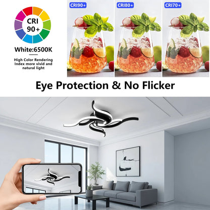 LED Ceiling Light Remote Control 3 Colors APP Dimming Lamp AC 110V 220V Aluminum For Living Room Bedroom - Smoothy Home