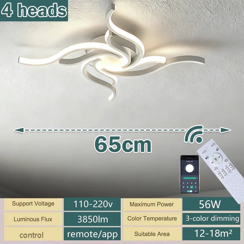 LED Ceiling Light Remote Control 3 Colors APP Dimming Lamp AC 110V 220V Aluminum For Living Room Bedroom - Smoothy Home