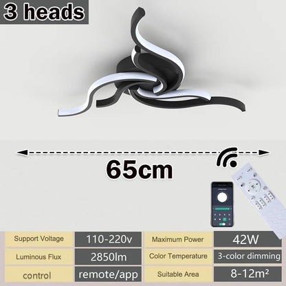 LED Ceiling Light Remote Control 3 Colors APP Dimming Lamp AC 110V 220V Aluminum For Living Room Bedroom - Smoothy Home