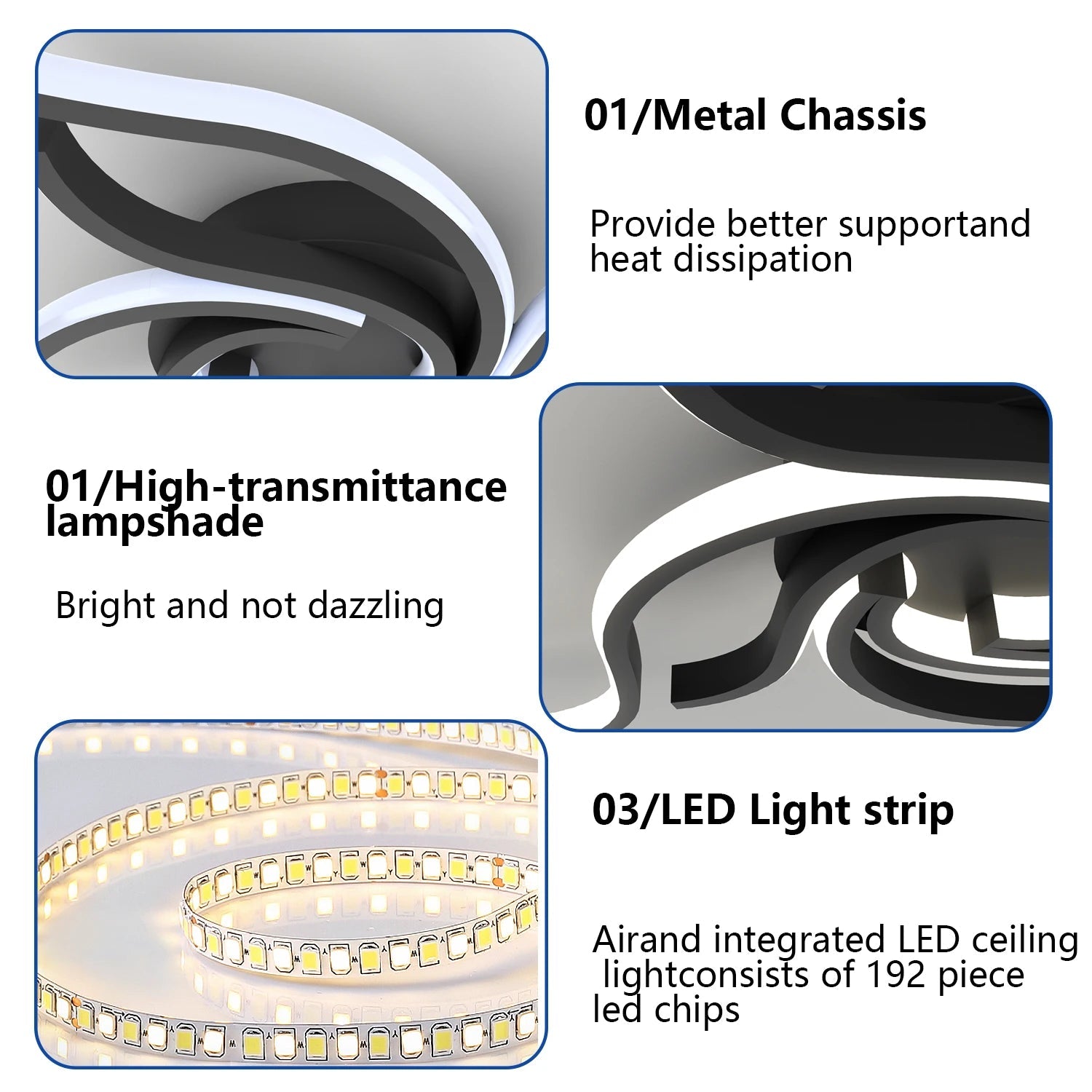LED Ceiling Light Remote Control 3 Colors APP Dimming Lamp AC 110V 220V Aluminum For Living Room Bedroom - Smoothy Home