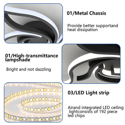 LED Ceiling Light Remote Control 3 Colors APP Dimming Lamp AC 110V 220V Aluminum For Living Room Bedroom - Smoothy Home