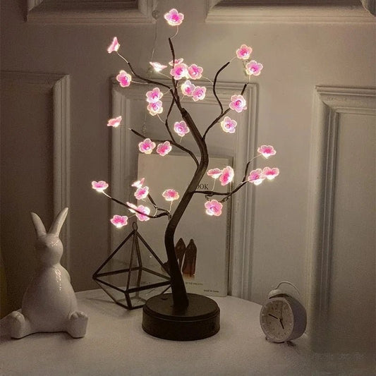 LED Golden Leaf Table Lamp Christmas Tree Fairy Light Night Lights Home DIY Party Wedding Bedroom Decoration Mother's Day Gift - Smoothy Home