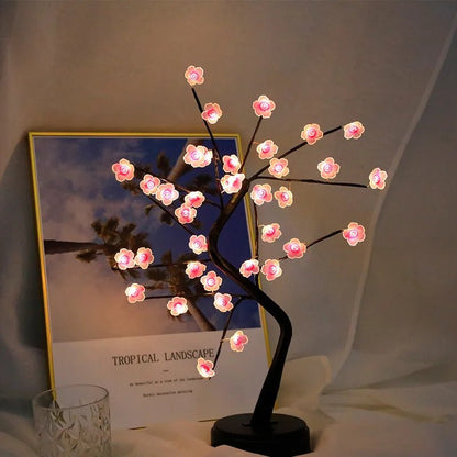 LED Golden Leaf Table Lamp Christmas Tree Fairy Light Night Lights Home DIY Party Wedding Bedroom Decoration Mother's Day Gift - Smoothy Home