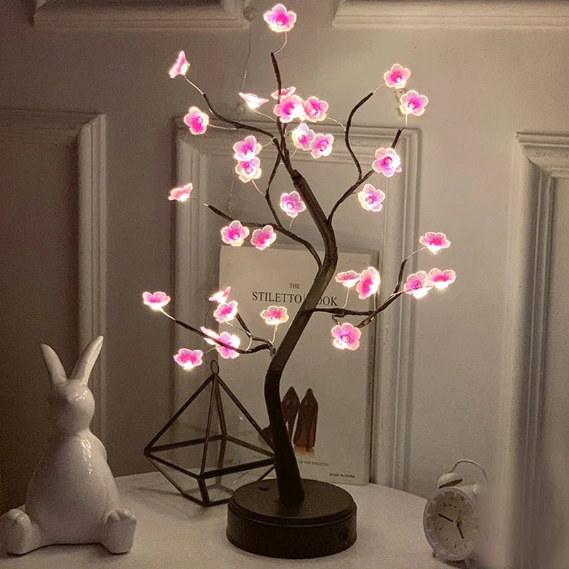 LED Golden Leaf Table Lamp Christmas Tree Fairy Light Night Lights Home DIY Party Wedding Bedroom Decoration Mother's Day Gift - Smoothy Home