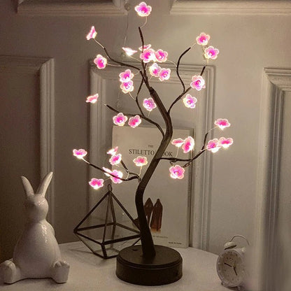 LED Golden Leaf Table Lamp Christmas Tree Fairy Light Night Lights Home DIY Party Wedding Bedroom Decoration Mother's Day Gift - Smoothy Home