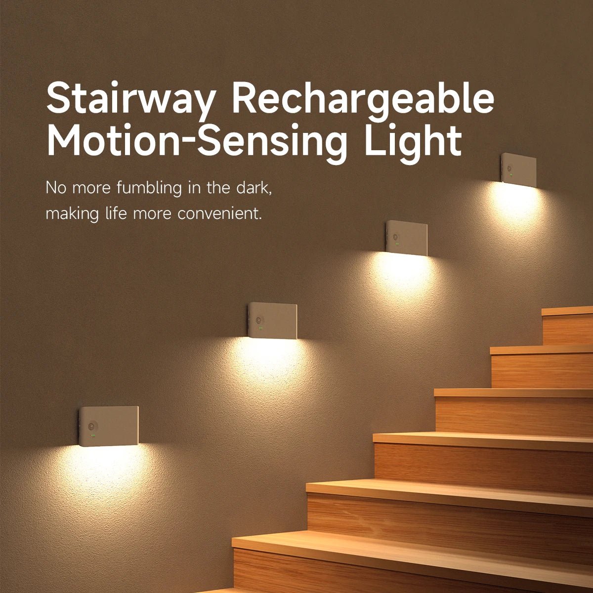 LED Motion Sensor Night Light Dimmable Rechargeable Ambient Light with Magnetic Suction, for Cabinet/Living Room/Hallway/Stair - Smoothy Home