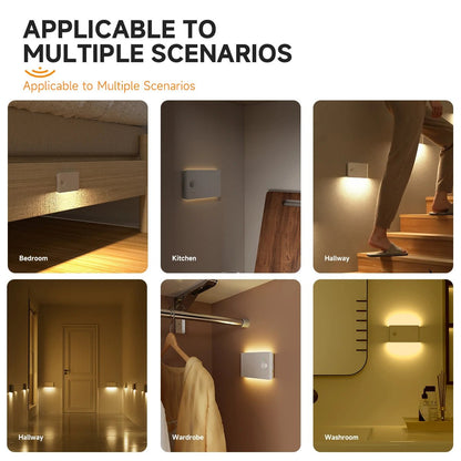 LED Motion Sensor Night Light Dimmable Rechargeable Ambient Light with Magnetic Suction, for Cabinet/Living Room/Hallway/Stair - Smoothy Home