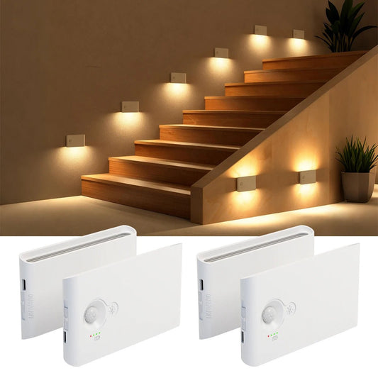LED Motion Sensor Night Light Dimmable Rechargeable Ambient Light with Magnetic Suction, for Cabinet/Living Room/Hallway/Stair - Smoothy Home