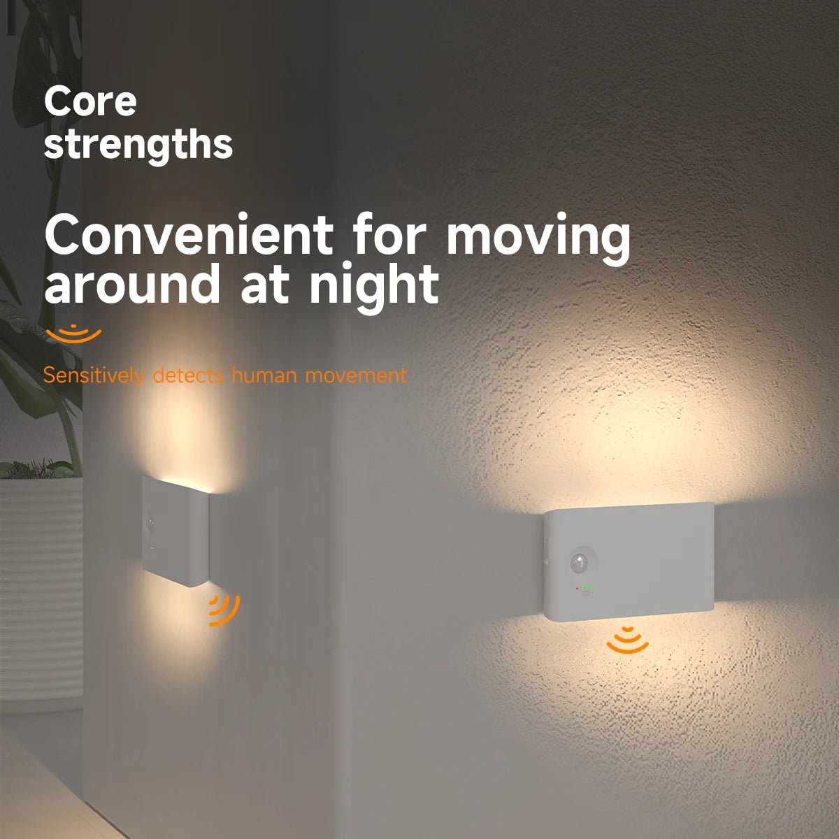 LED Motion Sensor Night Light Dimmable Rechargeable Ambient Light with Magnetic Suction, for Cabinet/Living Room/Hallway/Stair - Smoothy Home