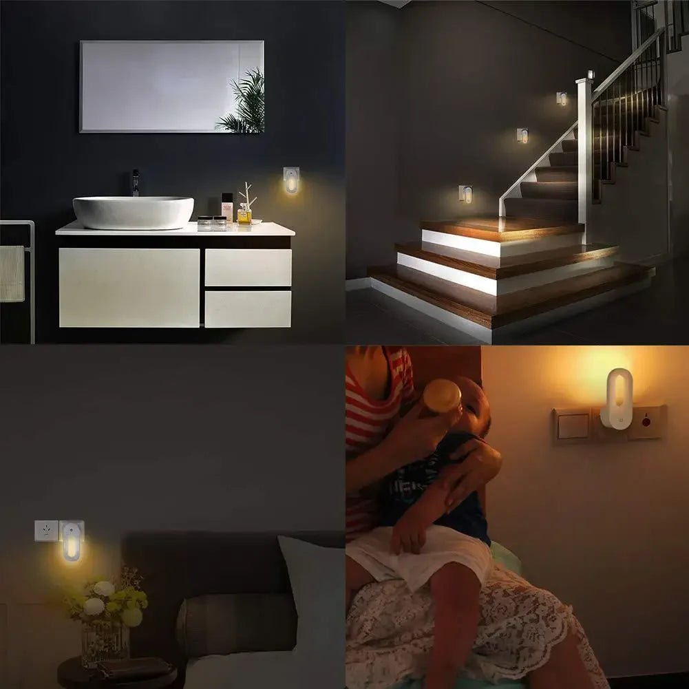 LED Night Light EU/US Plug Wall Socket With Twilight Sensor Warm White Lamp Energy Saving For Kids Room Bedroom Night Lamp - Smoothy Home
