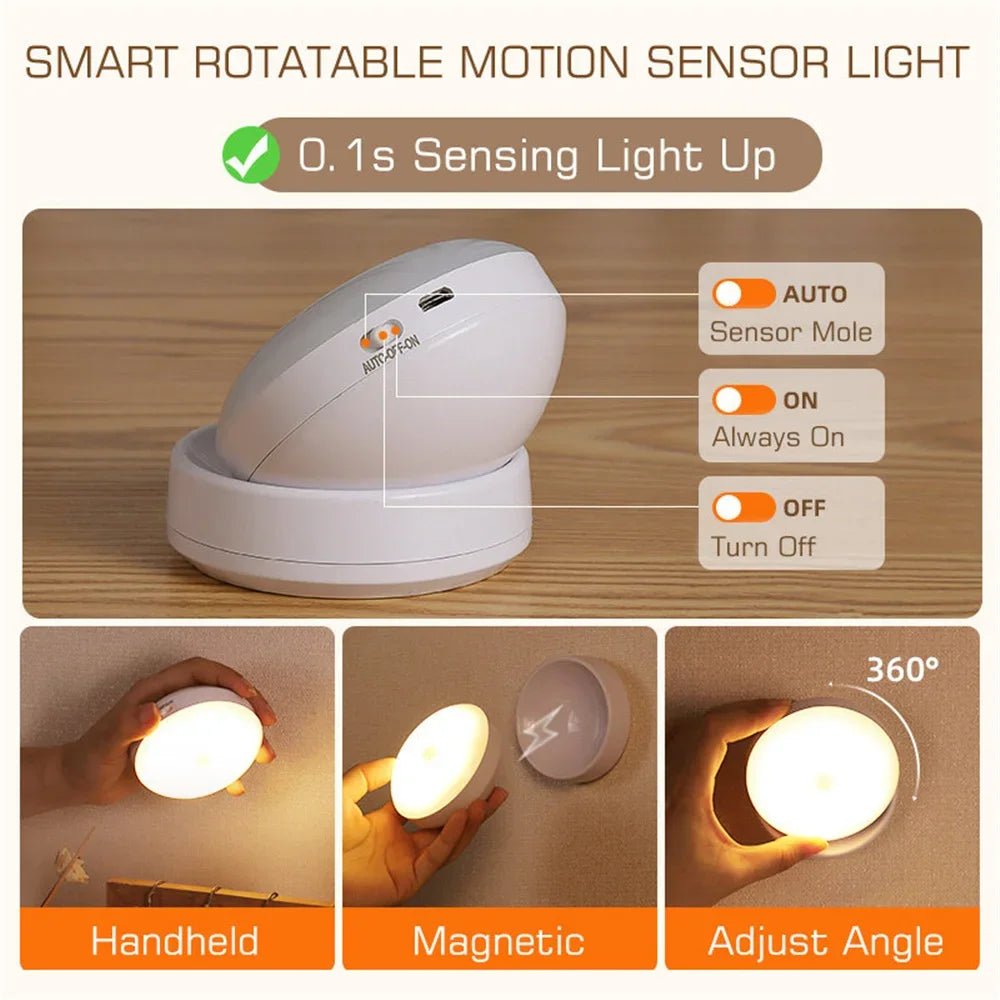 LED Night Light USB Charging Intelligent Human Induction For Bedside Cabinet Home Wardrobe Lighting Motion Sensor Light led Lamp - Smoothy Home