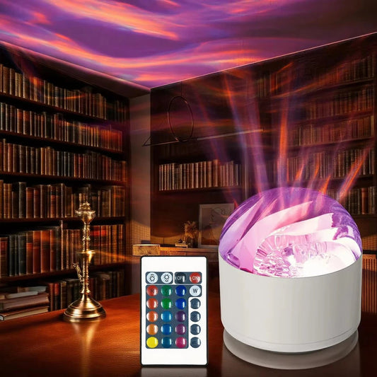LED Night Light White Northern Lights Projector Light Remote Control 16 Colors USB Plug-in for Kids Room Decoration & Sleep Lamp - Smoothy Home