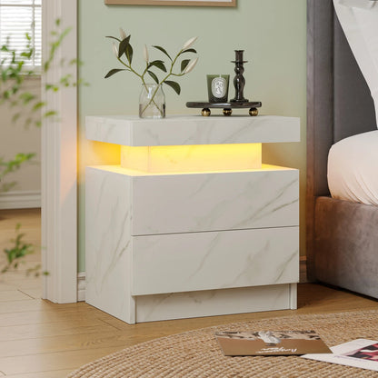 LED Nightstand with Drawers - Smoothy Home