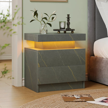 LED Nightstand with Drawers - Smoothy Home
