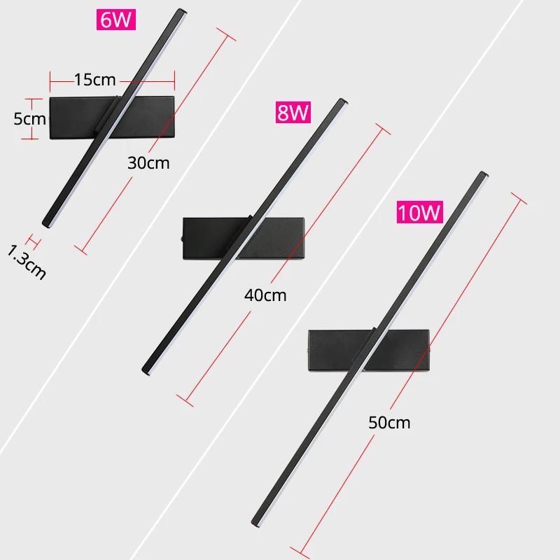 LED Wall Light Bedroom Beside Wall Lamp 330° Rotatable Adjustment Of Lighting Angle Length 30cm/40cm/50cm Aluminum And Iron - Smoothy Home