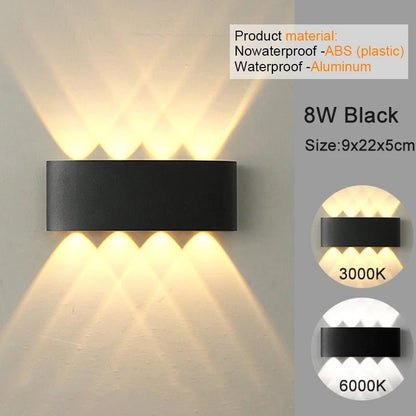 LED Wall Sconces Modern Indoor Outdoor Lamp, White Up Down Wall Mount Lights for Living Room Hallway Bedroom Decor - Smoothy Home