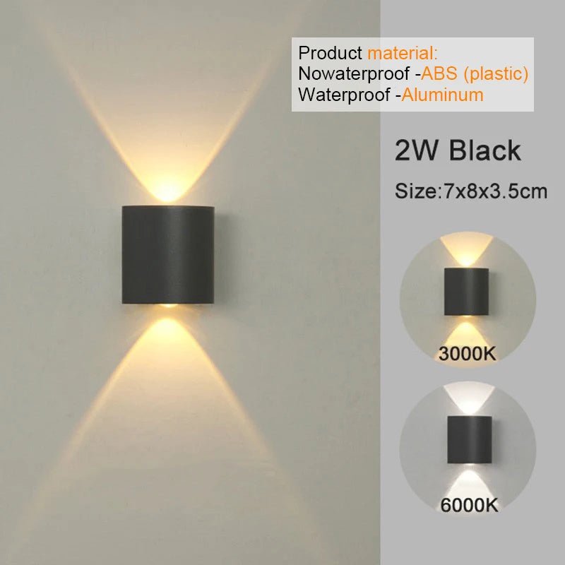 LED Wall Sconces Modern Indoor Outdoor Lamp, White Up Down Wall Mount Lights for Living Room Hallway Bedroom Decor - Smoothy Home