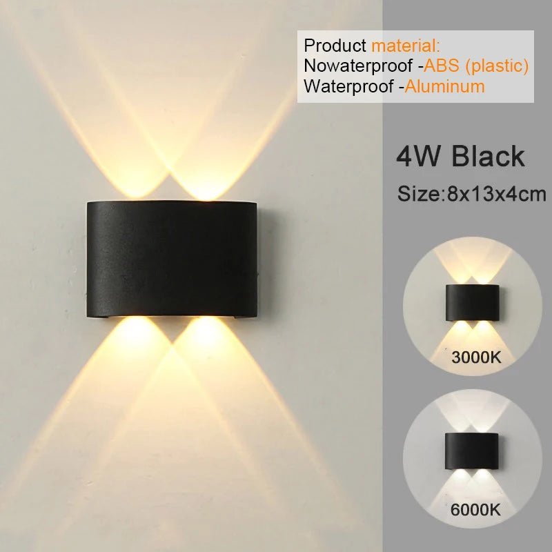 LED Wall Sconces Modern Indoor Outdoor Lamp, White Up Down Wall Mount Lights for Living Room Hallway Bedroom Decor - Smoothy Home