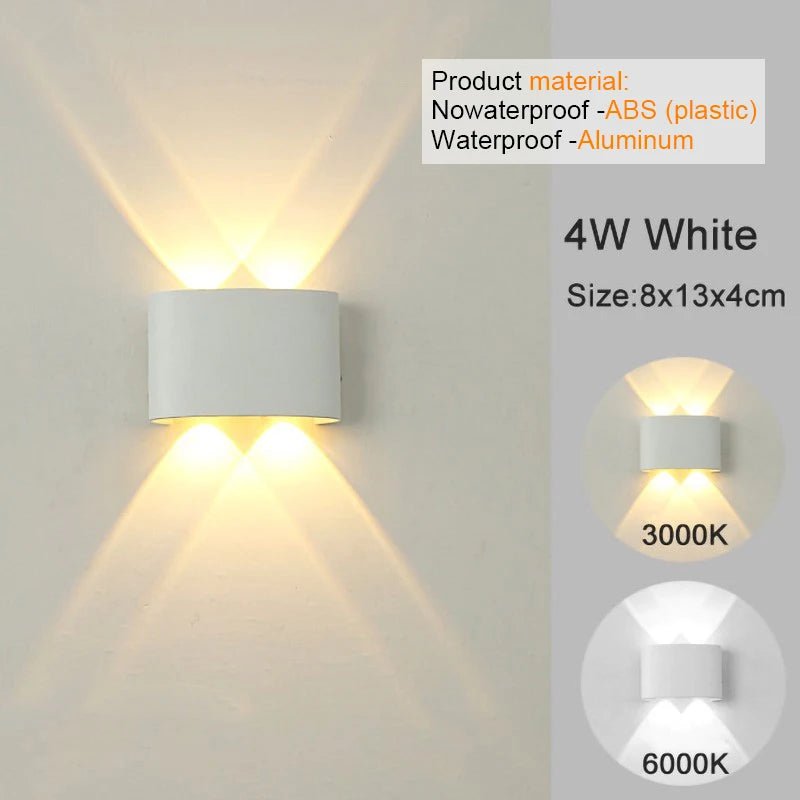 LED Wall Sconces Modern Indoor Outdoor Lamp, White Up Down Wall Mount Lights for Living Room Hallway Bedroom Decor - Smoothy Home