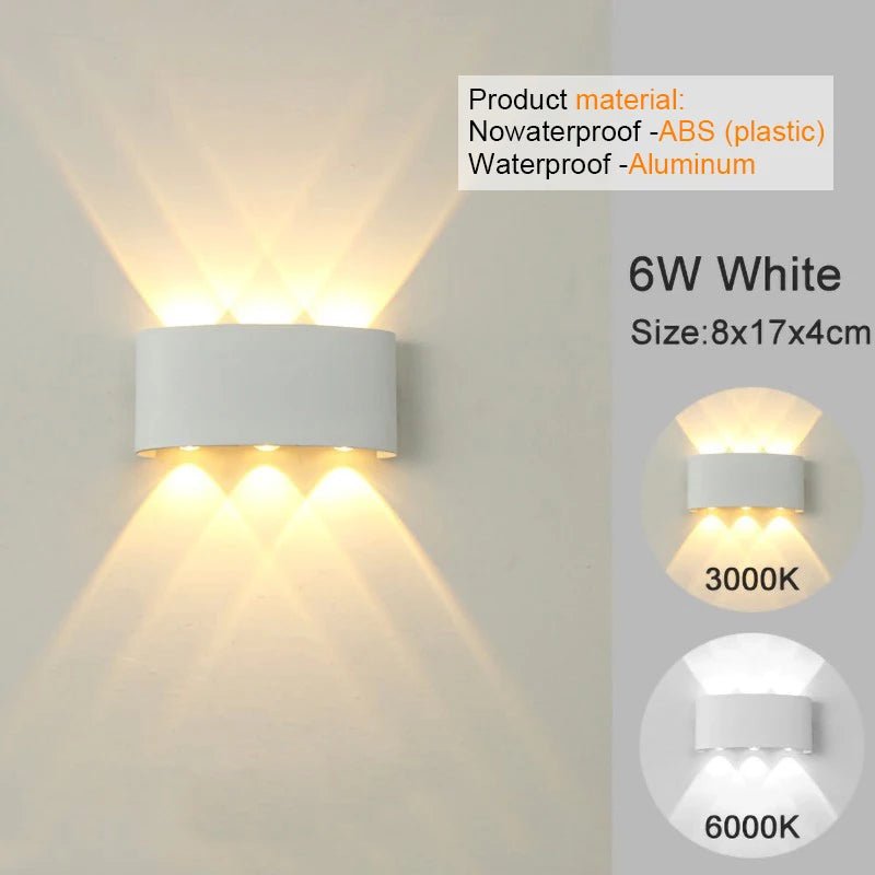 LED Wall Sconces Modern Indoor Outdoor Lamp, White Up Down Wall Mount Lights for Living Room Hallway Bedroom Decor - Smoothy Home