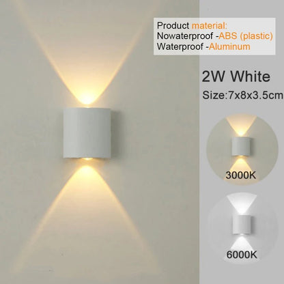 LED Wall Sconces Modern Indoor Outdoor Lamp, White Up Down Wall Mount Lights for Living Room Hallway Bedroom Decor - Smoothy Home