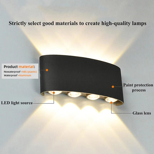 LED Wall Sconces Modern Indoor Outdoor Lamp, White Up Down Wall Mount Lights for Living Room Hallway Bedroom Decor - Smoothy Home