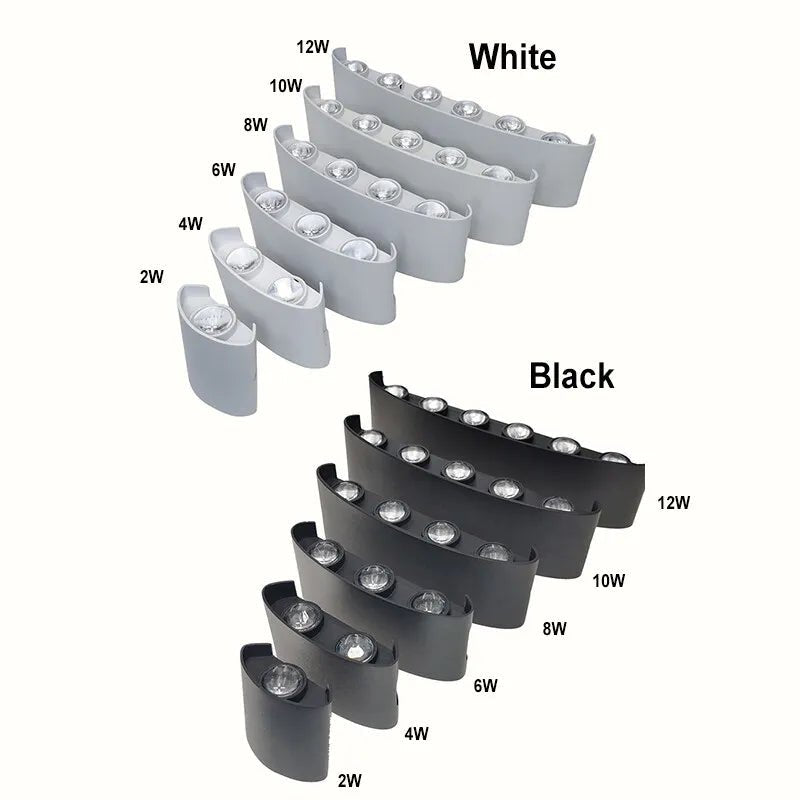 LED Wall Sconces Modern Indoor Outdoor Lamp, White Up Down Wall Mount Lights for Living Room Hallway Bedroom Decor - Smoothy Home