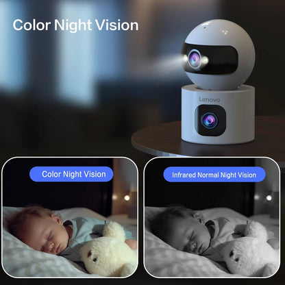 Lenovo 4K IP Camera 5G WiFi Dual Lens Smart Home Auto Tracking CCTV Camera Wireless Surveillance Camera Security Baby Monitor - Smoothy Home
