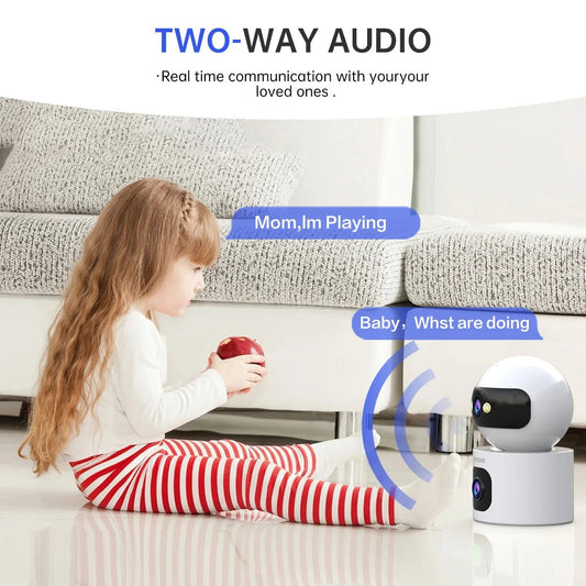 Lenovo 4K IP Camera 5G WiFi Dual Lens Smart Home Auto Tracking CCTV Camera Wireless Surveillance Camera Security Baby Monitor - Smoothy Home