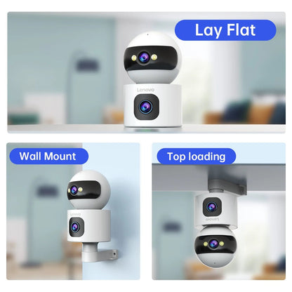 Lenovo 4K IP Camera 5G WiFi Dual Lens Smart Home Auto Tracking CCTV Camera Wireless Surveillance Camera Security Baby Monitor - Smoothy Home