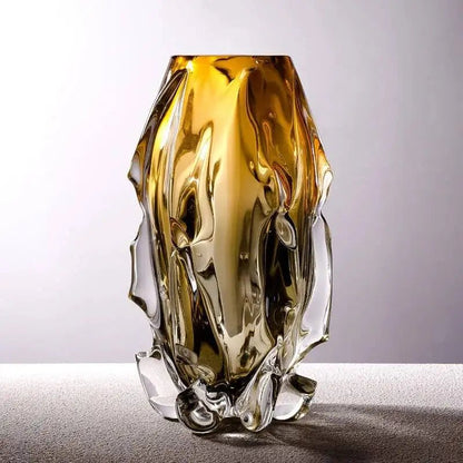 Light Luxury Creative Crystal Glass Vase, Living Room, Entrance, Aquaculture, Flowers, Advanced Sense, Home Vase Insertion Art - Smoothy Home