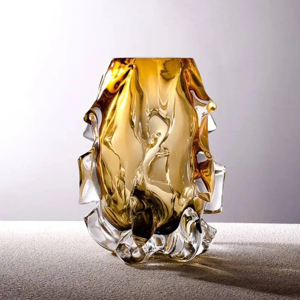 Light Luxury Creative Crystal Glass Vase, Living Room, Entrance, Aquaculture, Flowers, Advanced Sense, Home Vase Insertion Art - Smoothy Home