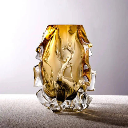 Light Luxury Creative Crystal Glass Vase, Living Room, Entrance, Aquaculture, Flowers, Advanced Sense, Home Vase Insertion Art - Smoothy Home