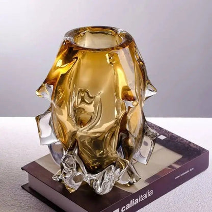 Light Luxury Creative Crystal Glass Vase, Living Room, Entrance, Aquaculture, Flowers, Advanced Sense, Home Vase Insertion Art - Smoothy Home