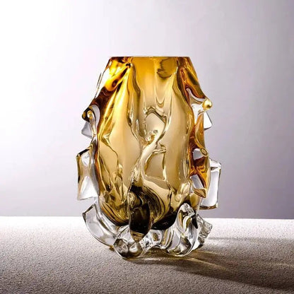 Light Luxury Creative Crystal Glass Vase, Living Room, Entrance, Aquaculture, Flowers, Advanced Sense, Home Vase Insertion Art - Smoothy Home