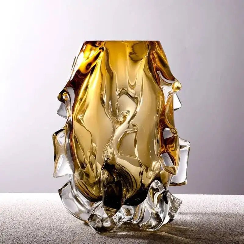 Light Luxury Creative Crystal Glass Vase, Living Room, Entrance, Aquaculture, Flowers, Advanced Sense, Home Vase Insertion Art - Smoothy Home