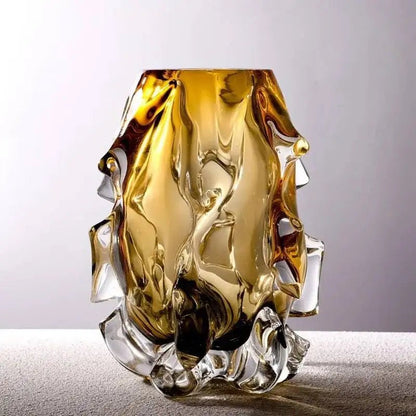 Light Luxury Creative Crystal Glass Vase, Living Room, Entrance, Aquaculture, Flowers, Advanced Sense, Home Vase Insertion Art - Smoothy Home