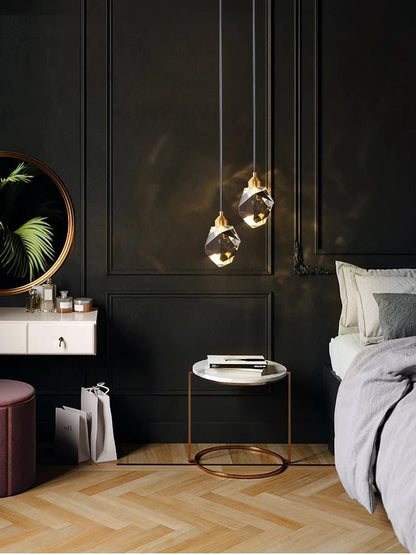 Light Luxury K9 Crystal Small Dhandelier Modern And Minimalist Restaurant Light Bar Counter Bedroom Bedside Long Line Light - Smoothy Home