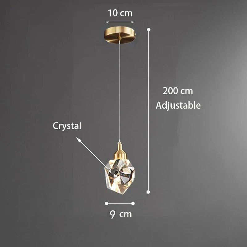 Light Luxury K9 Crystal Small Dhandelier Modern And Minimalist Restaurant Light Bar Counter Bedroom Bedside Long Line Light - Smoothy Home