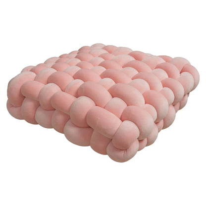 Living Room Soft Plush Knot Cushion,Sofa Pillow Solid Square Hand-Woven Home Throw Pillow,Square Woven Seat Cushion - Smoothy Home