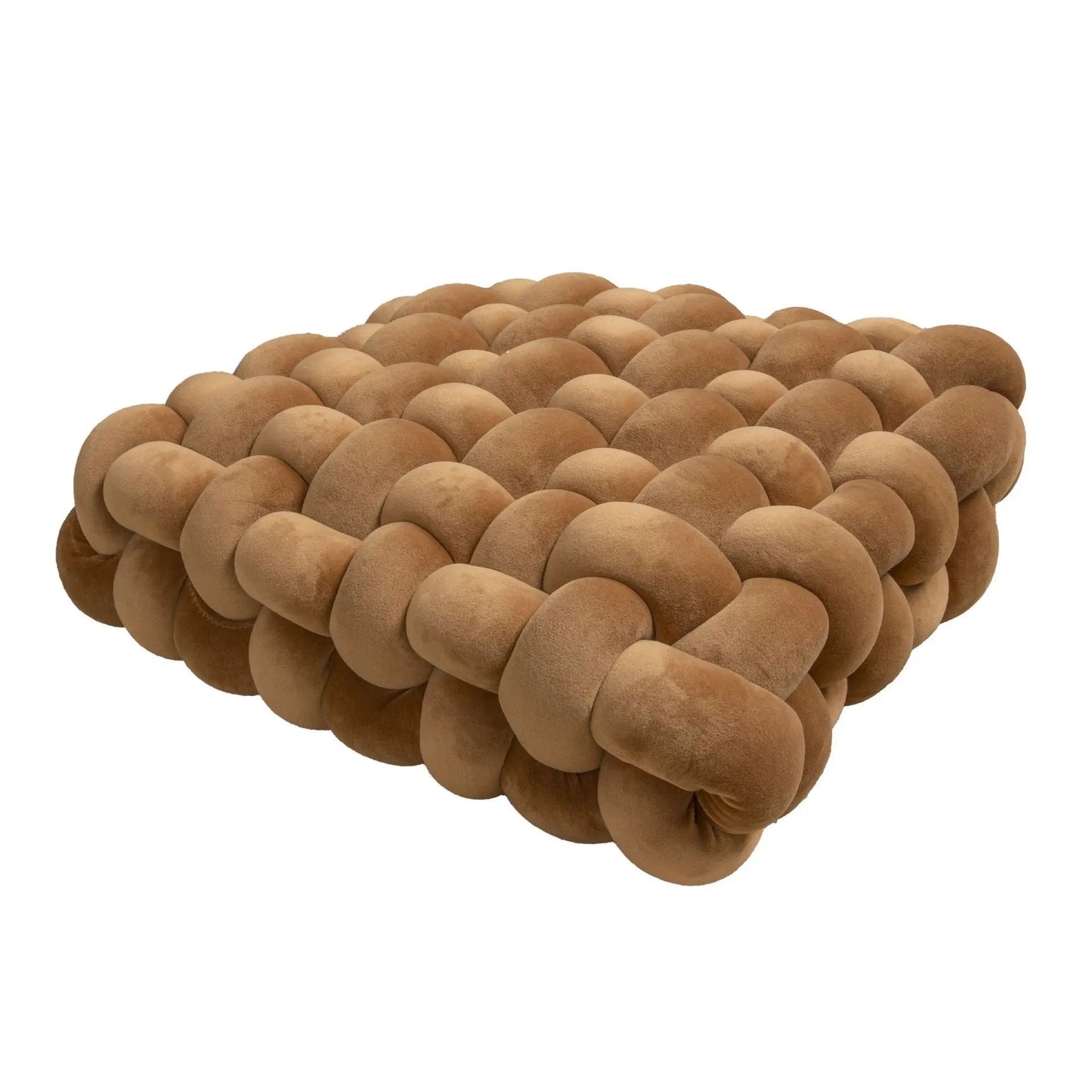 Living Room Soft Plush Knot Cushion,Sofa Pillow Solid Square Hand-Woven Home Throw Pillow,Square Woven Seat Cushion - Smoothy Home