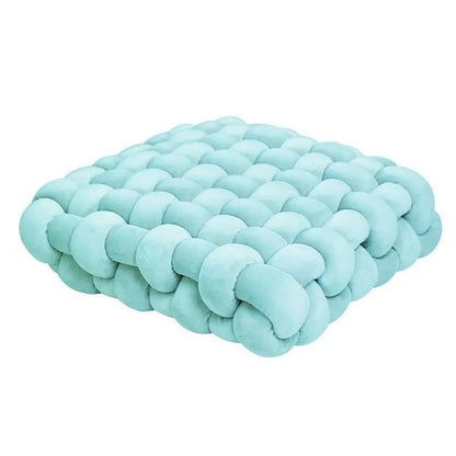 Living Room Soft Plush Knot Cushion,Sofa Pillow Solid Square Hand-Woven Home Throw Pillow,Square Woven Seat Cushion - Smoothy Home