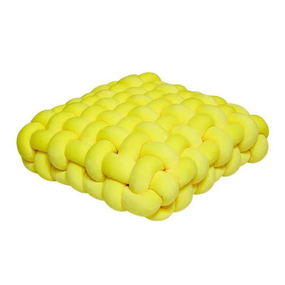 Living Room Soft Plush Knot Cushion,Sofa Pillow Solid Square Hand-Woven Home Throw Pillow,Square Woven Seat Cushion - Smoothy Home
