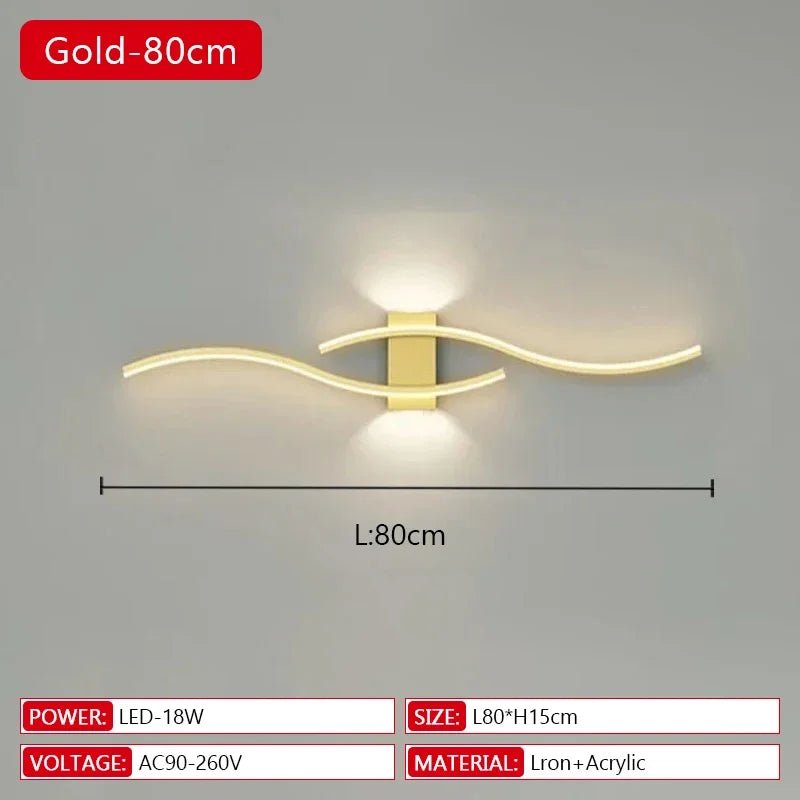 Long Strip LED Wall Lamp Modern Remote Control Dimming Living Roomdecor Wall Lamp Background Bedroom Bedside Home LED Lighting - Smoothy Home
