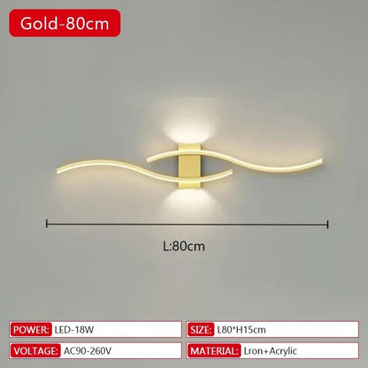 Long Strip LED Wall Lamp Modern Remote Control Dimming Living Roomdecor Wall Lamp Background Bedroom Bedside Home LED Lighting - Smoothy Home
