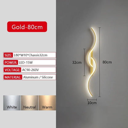 Long Strip LED Wall Lamp Modern Remote Control Dimming Living Roomdecor Wall Lamp Background Bedroom Bedside Home LED Lighting - Smoothy Home