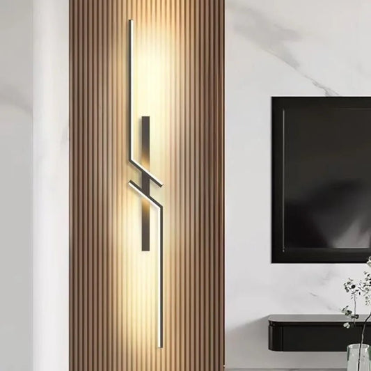 Long Strip LED Wall Lamp Modern Remote Control Dimming Living Roomdecor Wall Lamp Background Bedroom Bedside Home LED Lighting - Smoothy Home