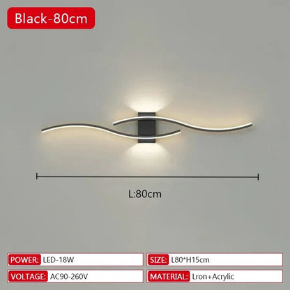 Long Strip LED Wall Lamp Modern Remote Control Dimming Living Roomdecor Wall Lamp Background Bedroom Bedside Home LED Lighting - Smoothy Home