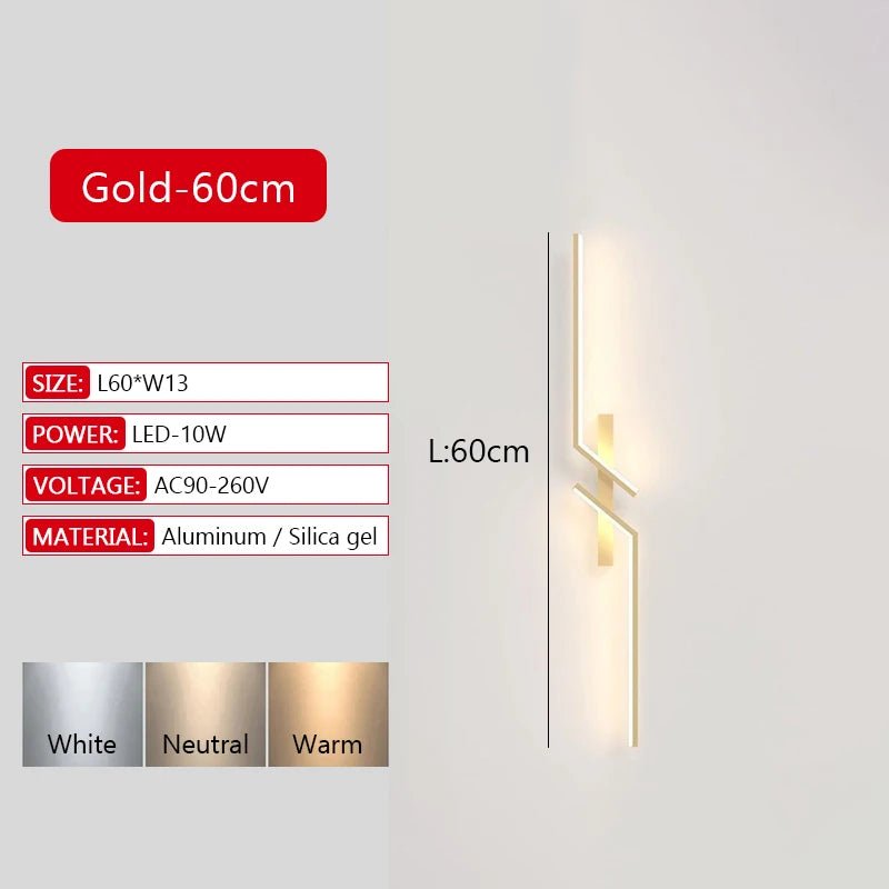 Long Strip LED Wall Lamp Modern Remote Control Dimming Living Roomdecor Wall Lamp Background Bedroom Bedside Home LED Lighting - Smoothy Home
