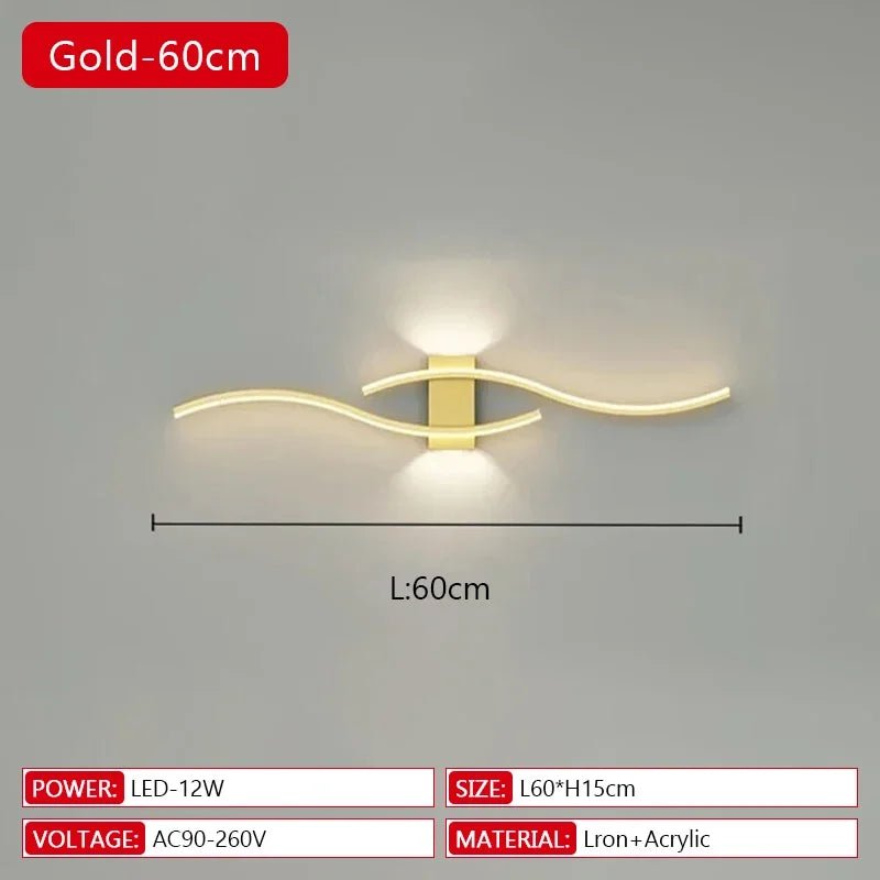 Long Strip LED Wall Lamp Modern Remote Control Dimming Living Roomdecor Wall Lamp Background Bedroom Bedside Home LED Lighting - Smoothy Home